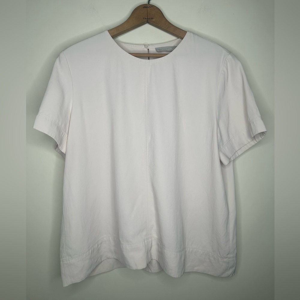 Everlane Blush Pale Pink Boxy Blouse Size 8 100% Triacetate